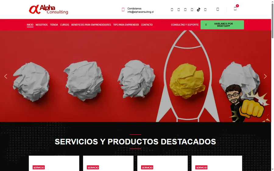 Captura del sitio web de Alpha Consulting